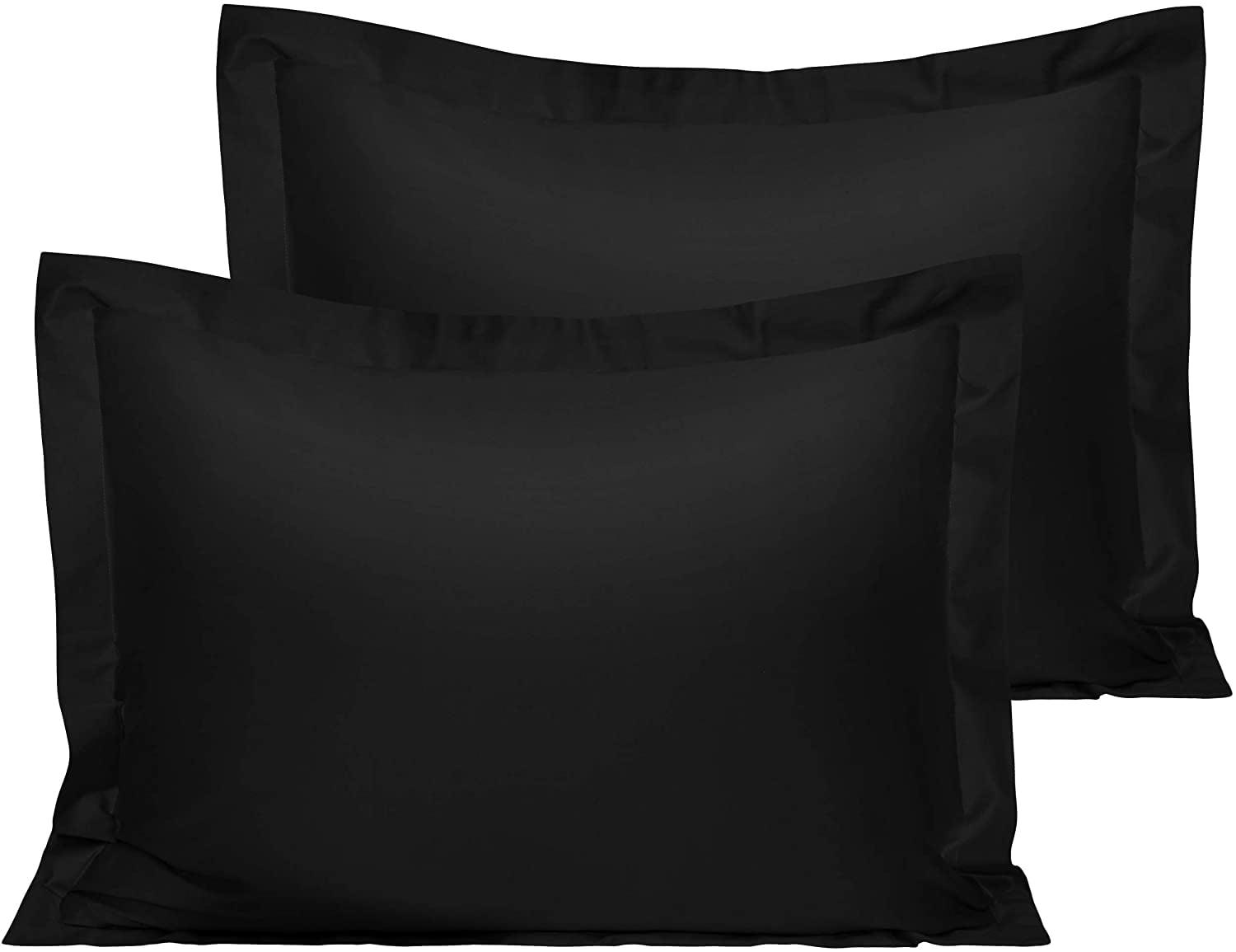 2 Pack 500 Thread Count Cotton Pillow Shams, Super Soft and Breathable Oxford Pillowcases - NTBAY