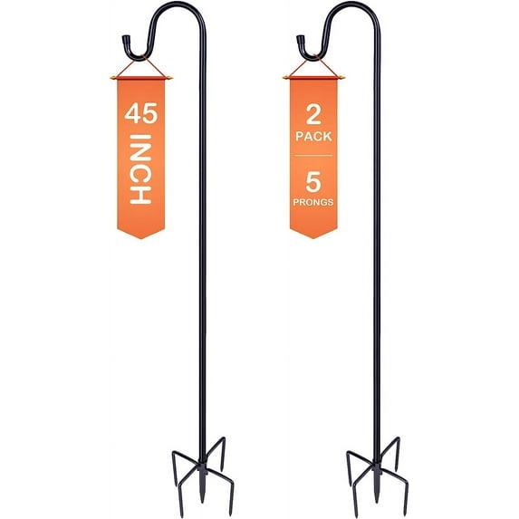 Shepherd-Hooks Adjustable for Bird-Feeder Lantern Plant-Hook Garden-Stake - Plant Stand Hanger for Outdoor Flower Basket, Bird Feeder Hanger Weddings Decor 2 45 Inch