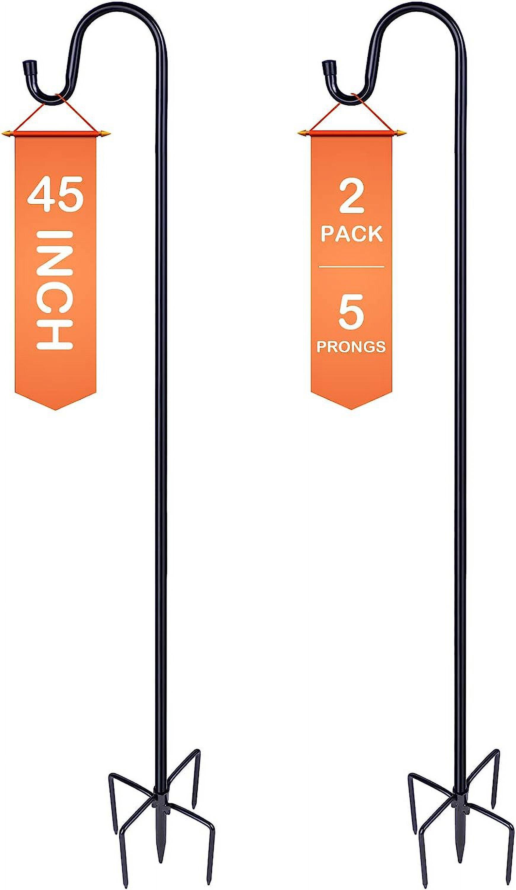 Shepherd-Hooks Adjustable for Bird-Feeder Lantern Plant-Hook Garden-Stake - Plant Stand Hanger for Outdoor Flower Basket, Bird Feeder Hanger Weddings Decor 2 45 Inch