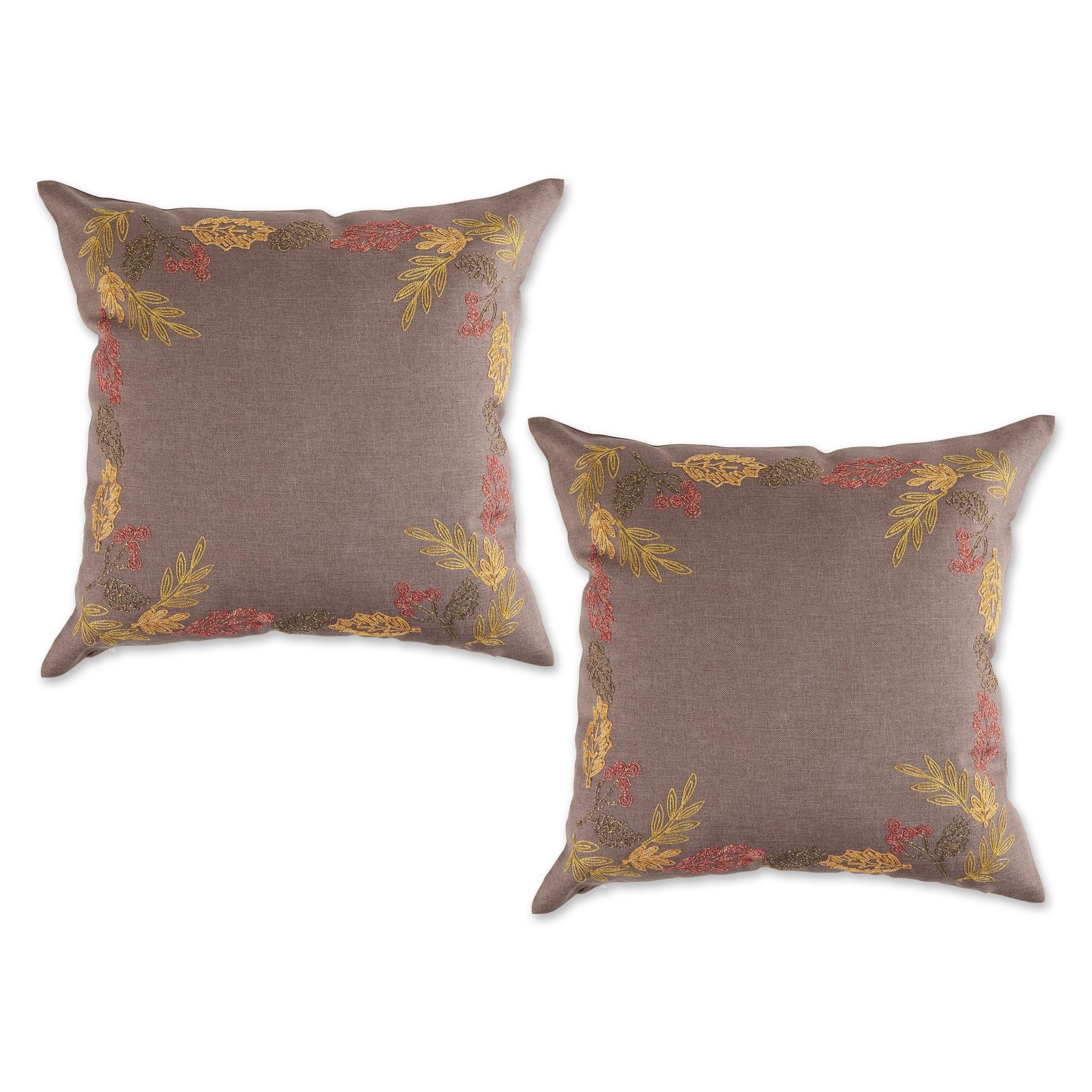 Embroidered Reversible Pillow Cover