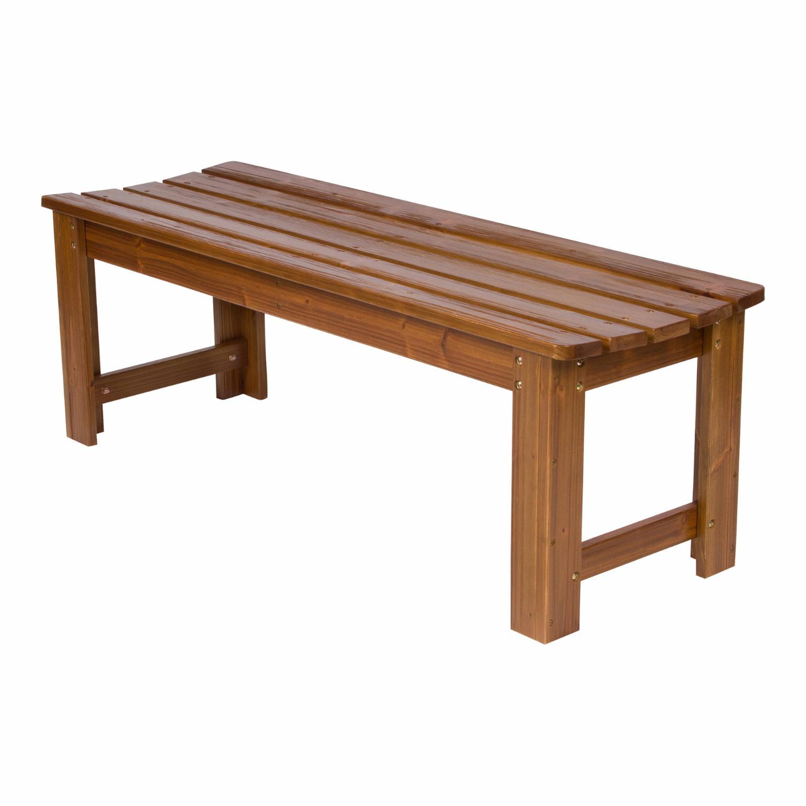 Shine Company 48" Cedar Wood Backless Garden Bench in Brown