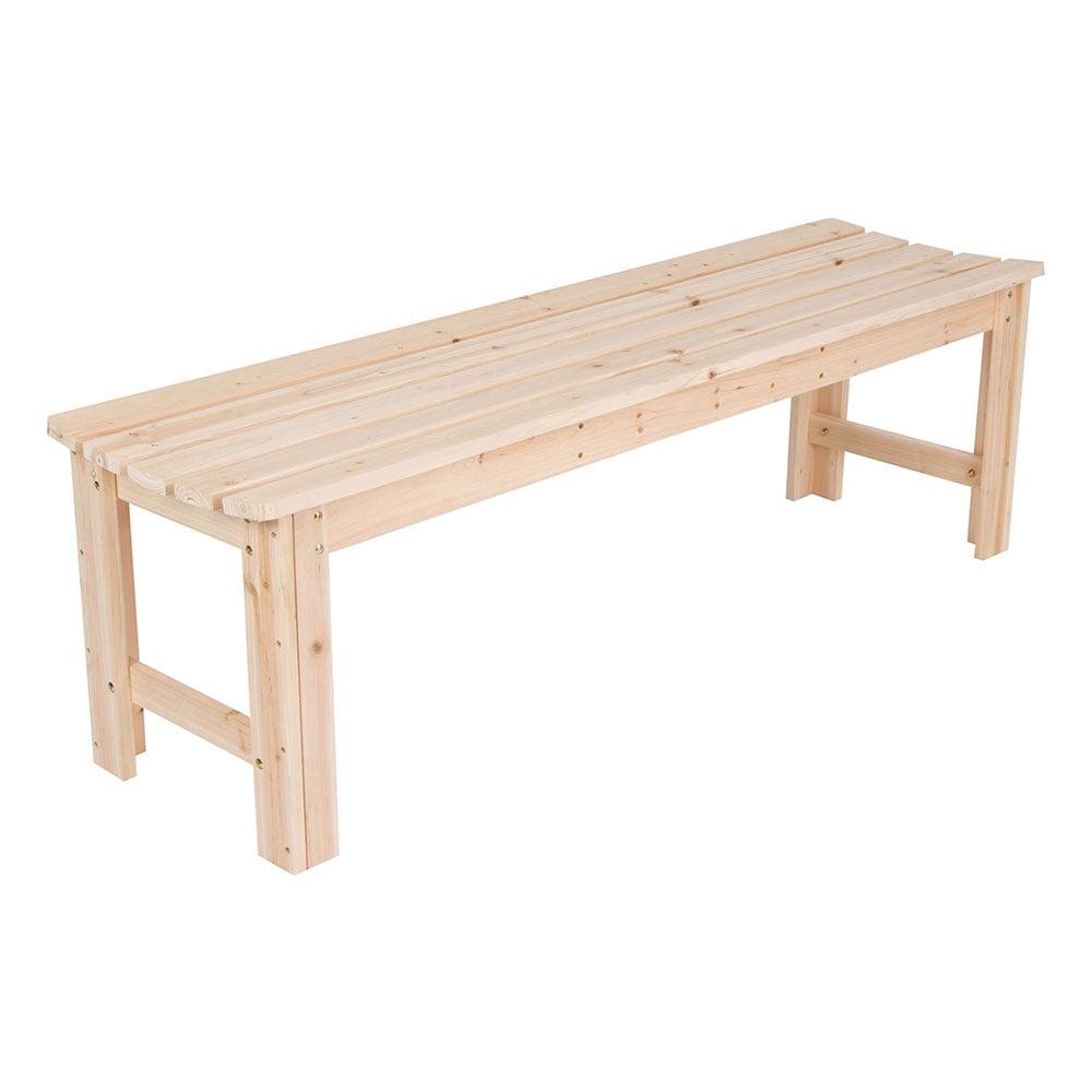 Natural Yellow Cedar 5-Foot Backless Garden Bench