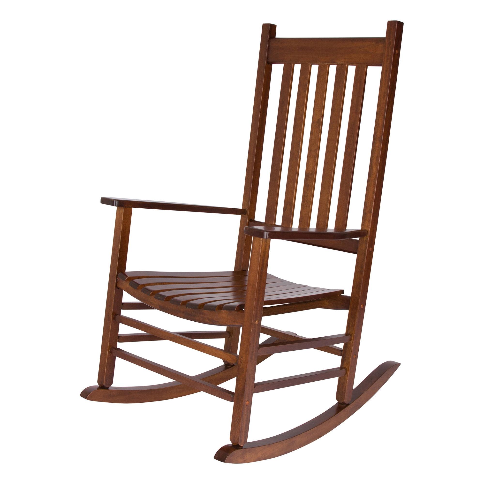 East Coast Style Hardwood Rocking Chair in Sleek Brown Finish