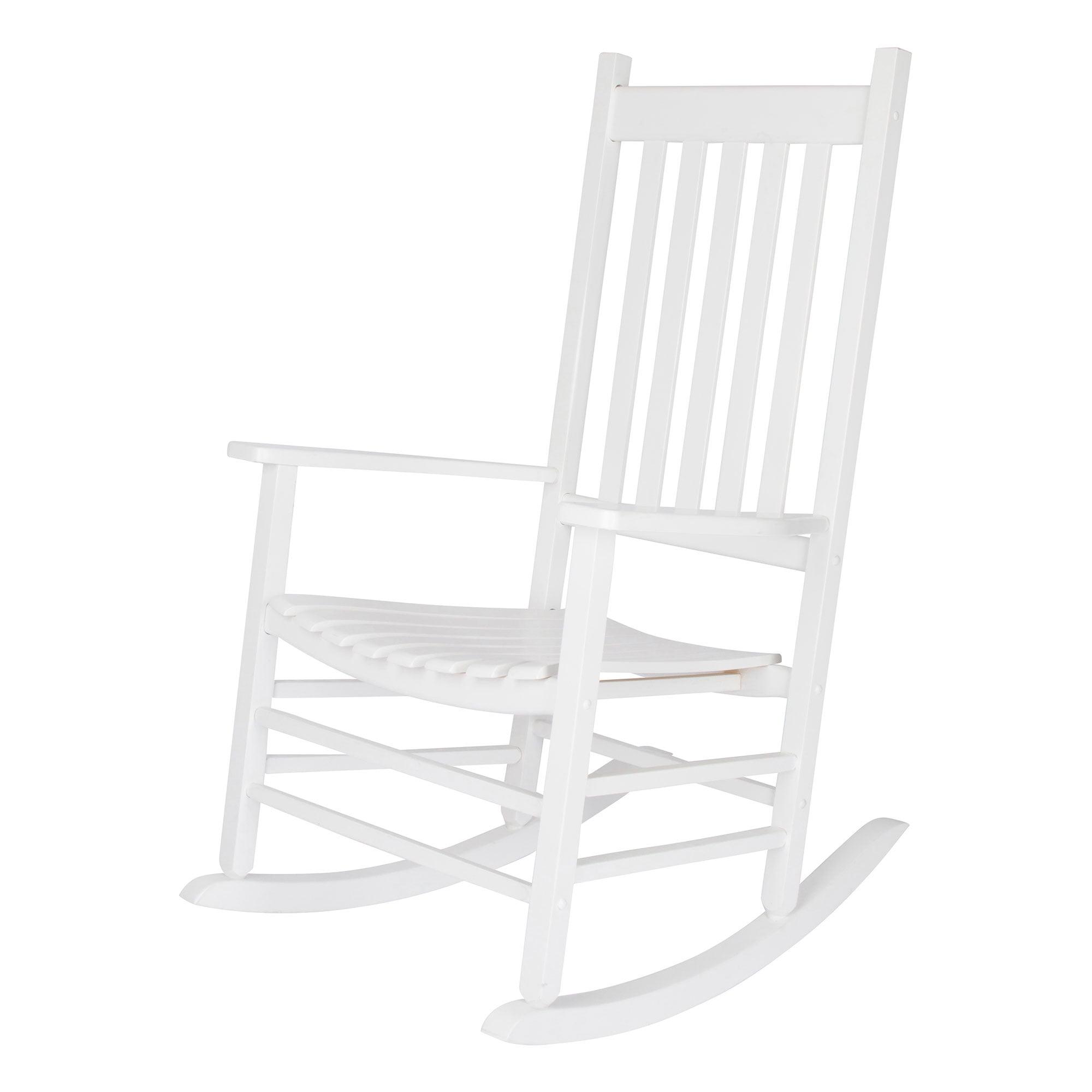 OverPatio Outdoor Porch Rocker/Rocking Chair Wood, Patio Wood Rocking Chair, White