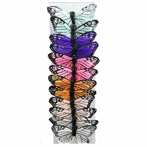 Shinoda Design Center 3" Pastel Faux Monarch Butterfly 12pc Set, 12 Piece