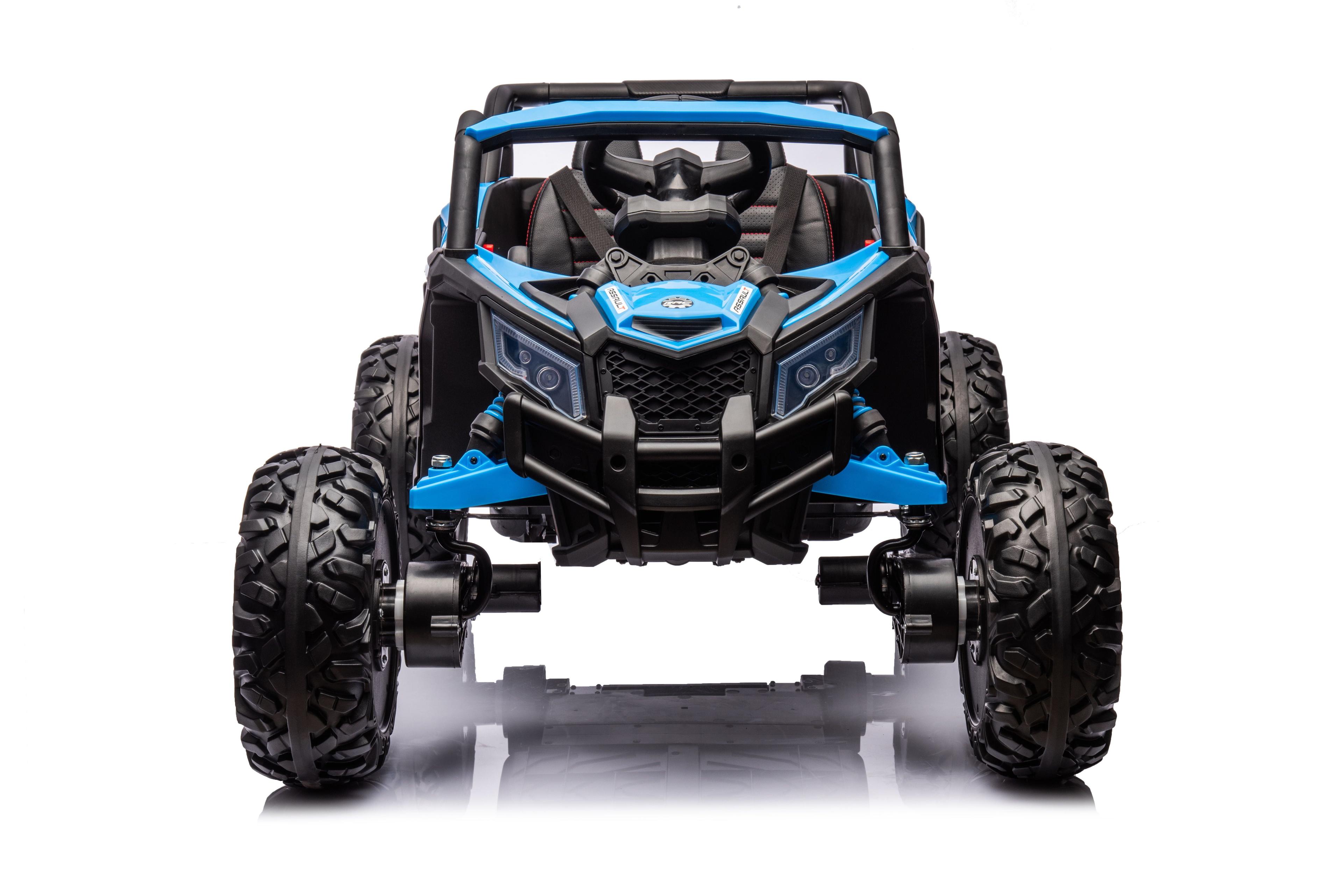 iYofe 24V Ride on Toys for Kids, Large Seat Ride on UTV Cars with Remote Control, Battery Powered Kids Car Electric Vehicle with 3 Speed, Bluetooth Music, 4 Wheels Spring Suspension, Blue