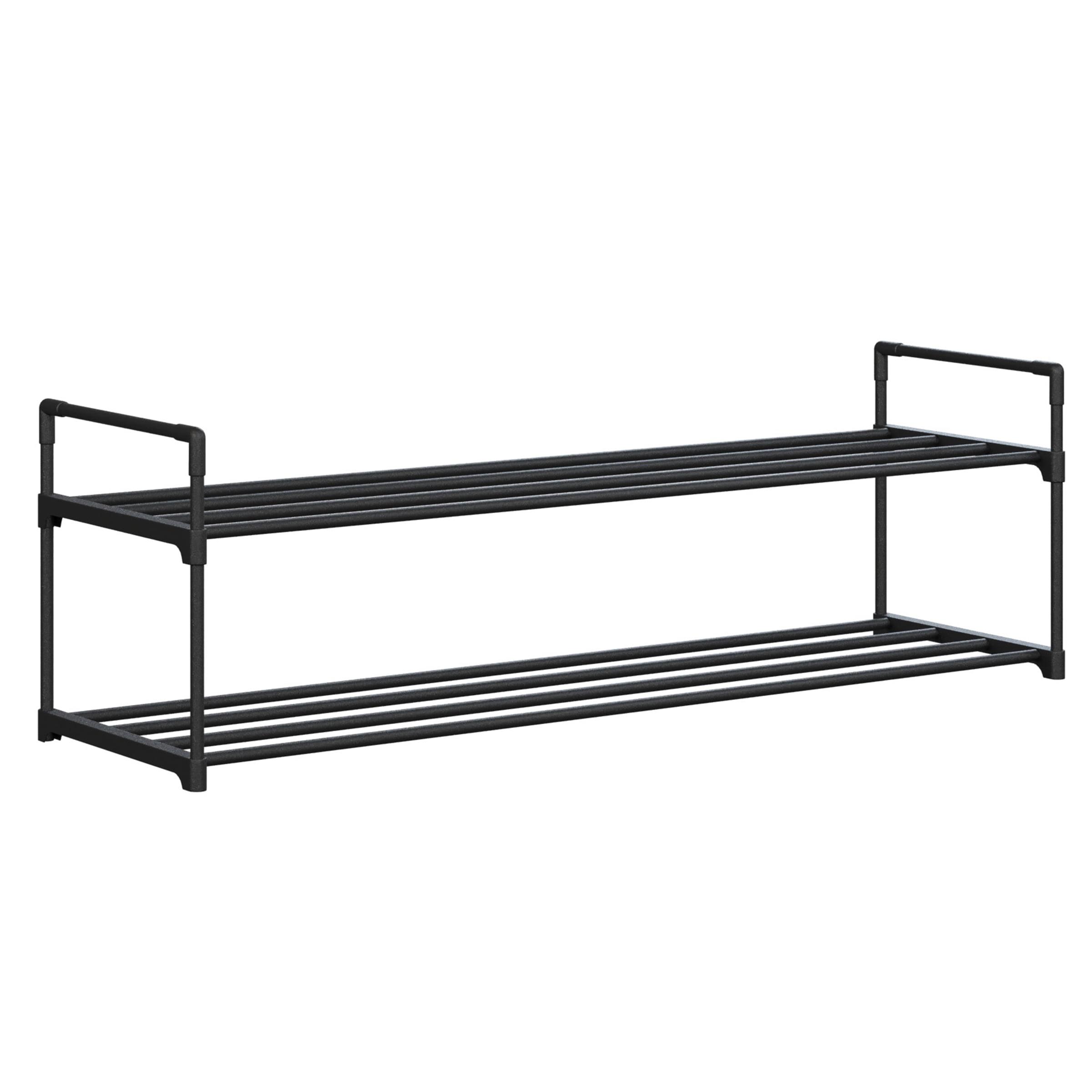 Home-Complete 2-Tier Shoe Rack for 10 Pairs, Black