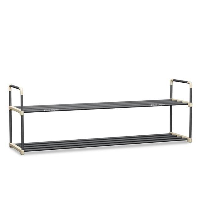 Hastings Home 12-Pair Freestanding 2-Tier Shoe Storage Rack – Black