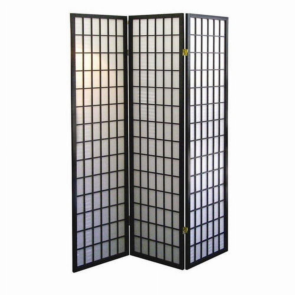 Black 3-Panel Shoji Folding Room Divider