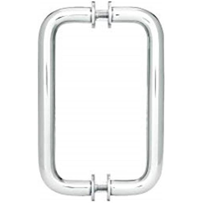 6" Polished Chrome Tubular Shower Door Pull Handles