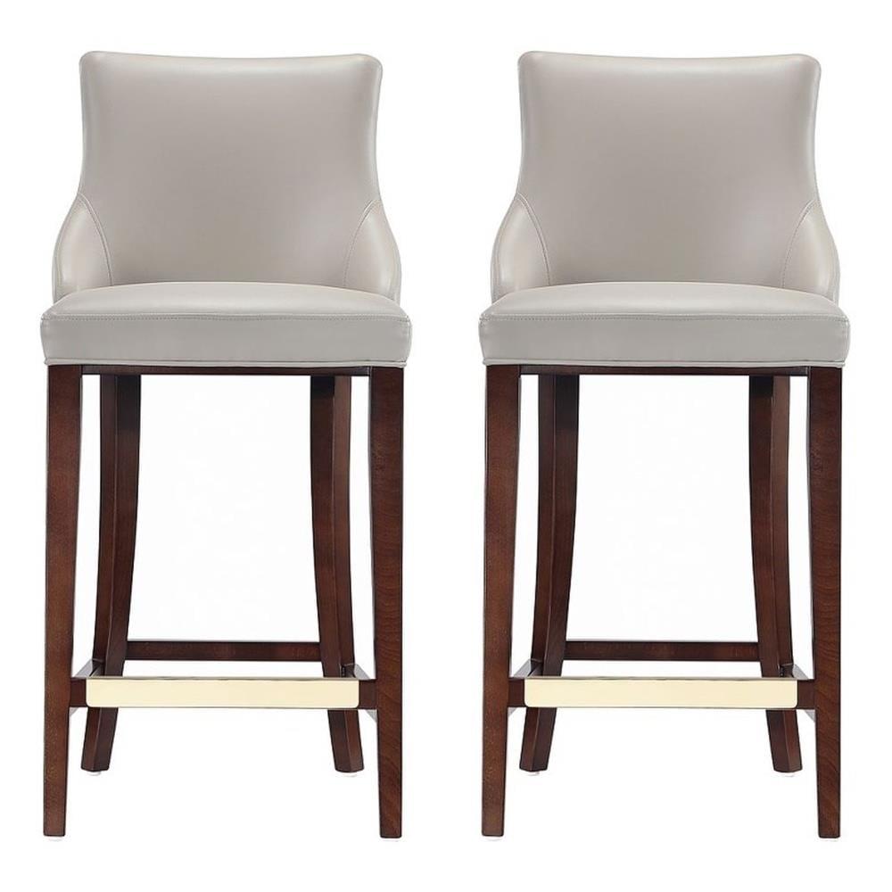 Manhattan Comfort Set of 2 Shubert Modern Leatherette Upholstered Barstools