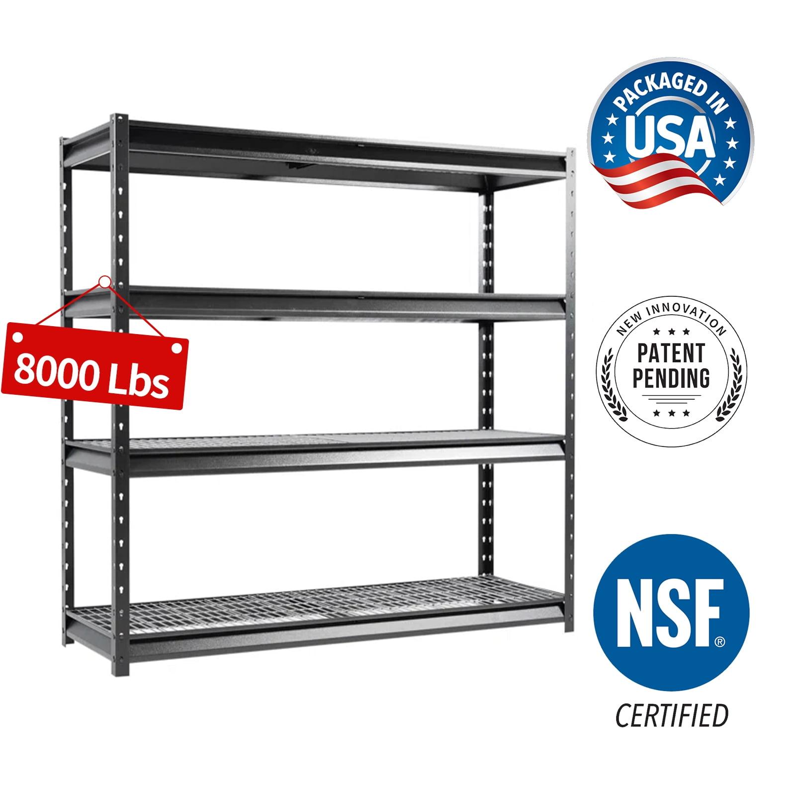 Atlas 72" Black Metal Heavy Duty Adjustable Garage Shelving