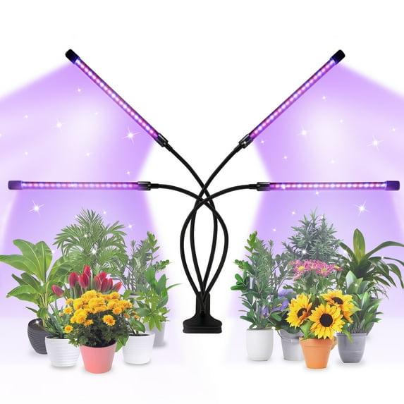 Shyineyou Grow Lights for Indoor Plants Full Spectrum, 80 LEDs Plant Light for Indoor Plants with 3/9/12H Timer, 4 Heads Clip On Plant Grow Light with 3 Modes, 20%-100%