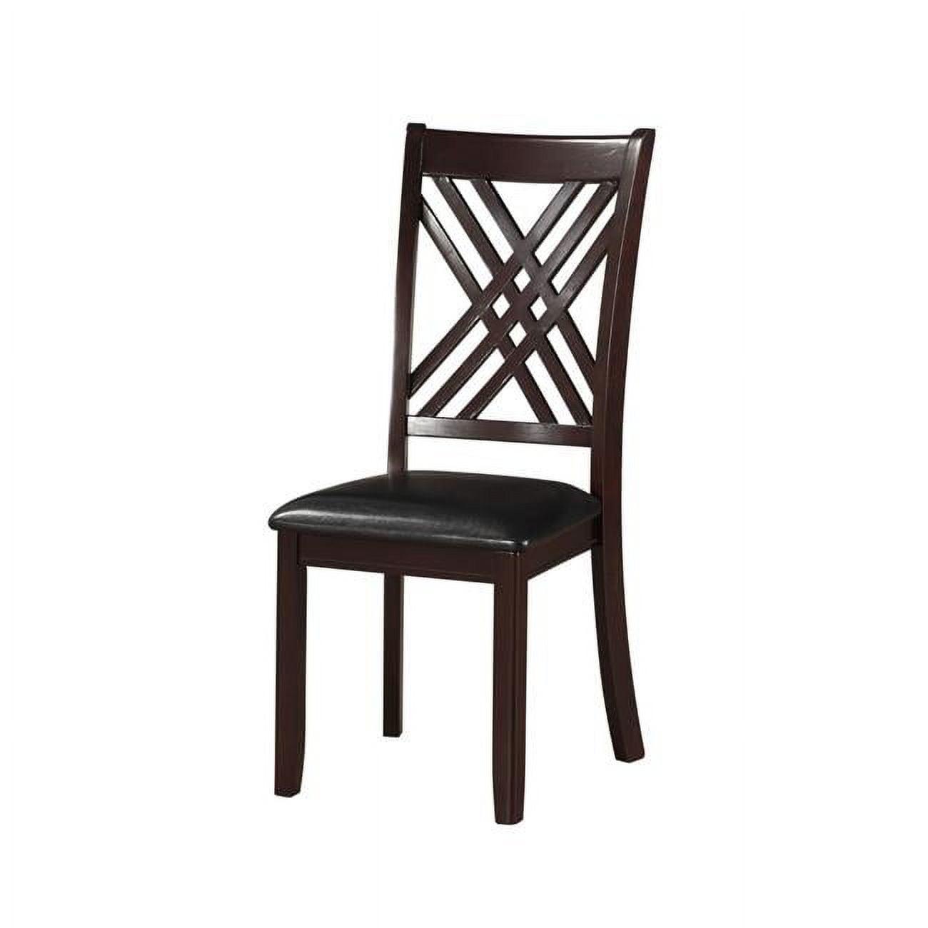 Black Faux Leather and Wood Side Chair Set