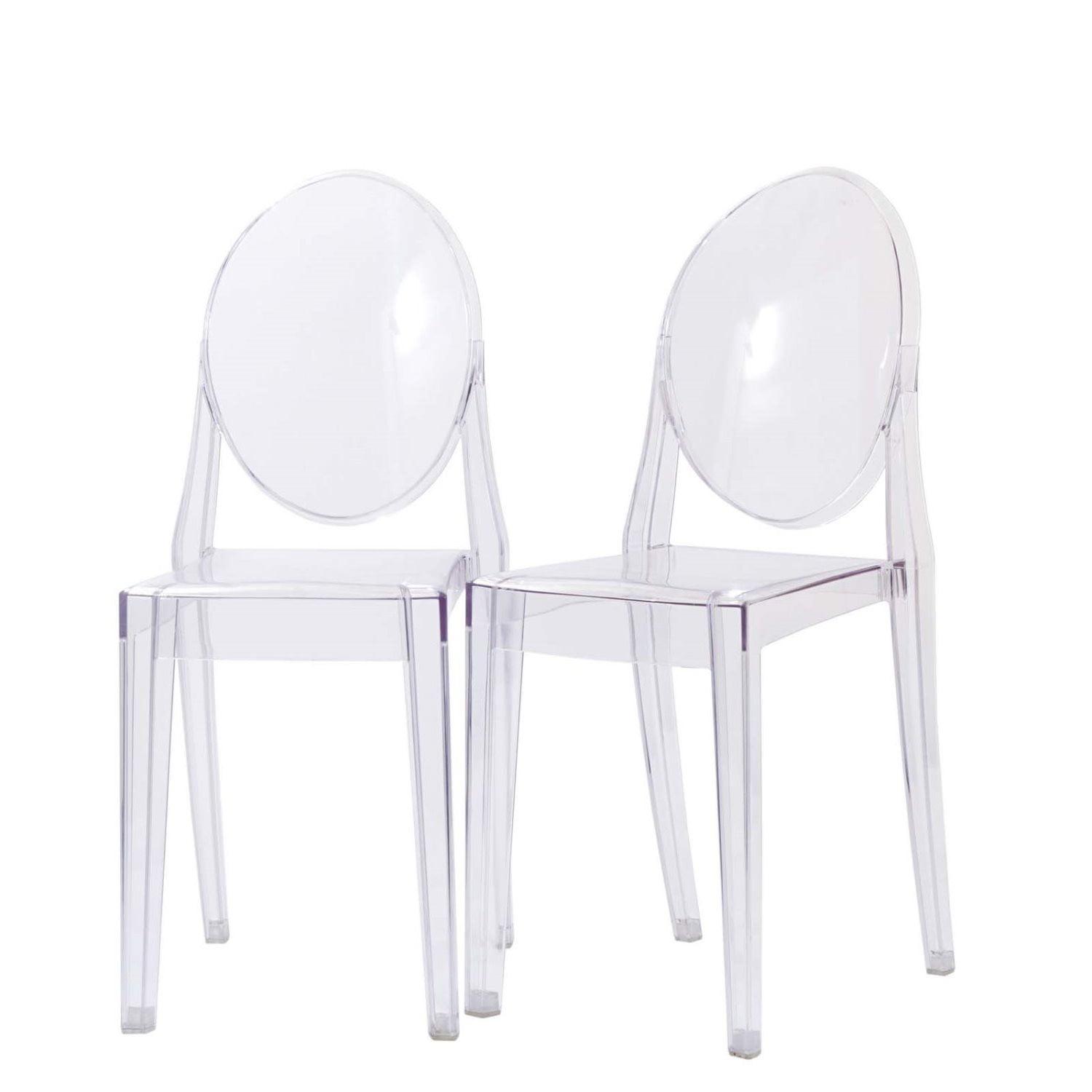 Ethereal Clear Acrylic Side Chair Set of 2 - Modern Design