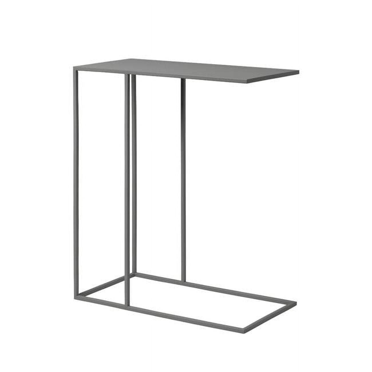 Fera Rectangular Steel Gray Modern Side Table