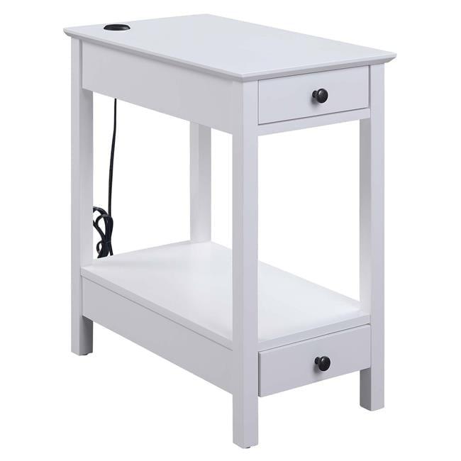 ACME Byzad Accent Table with USB Charging Dock in White
