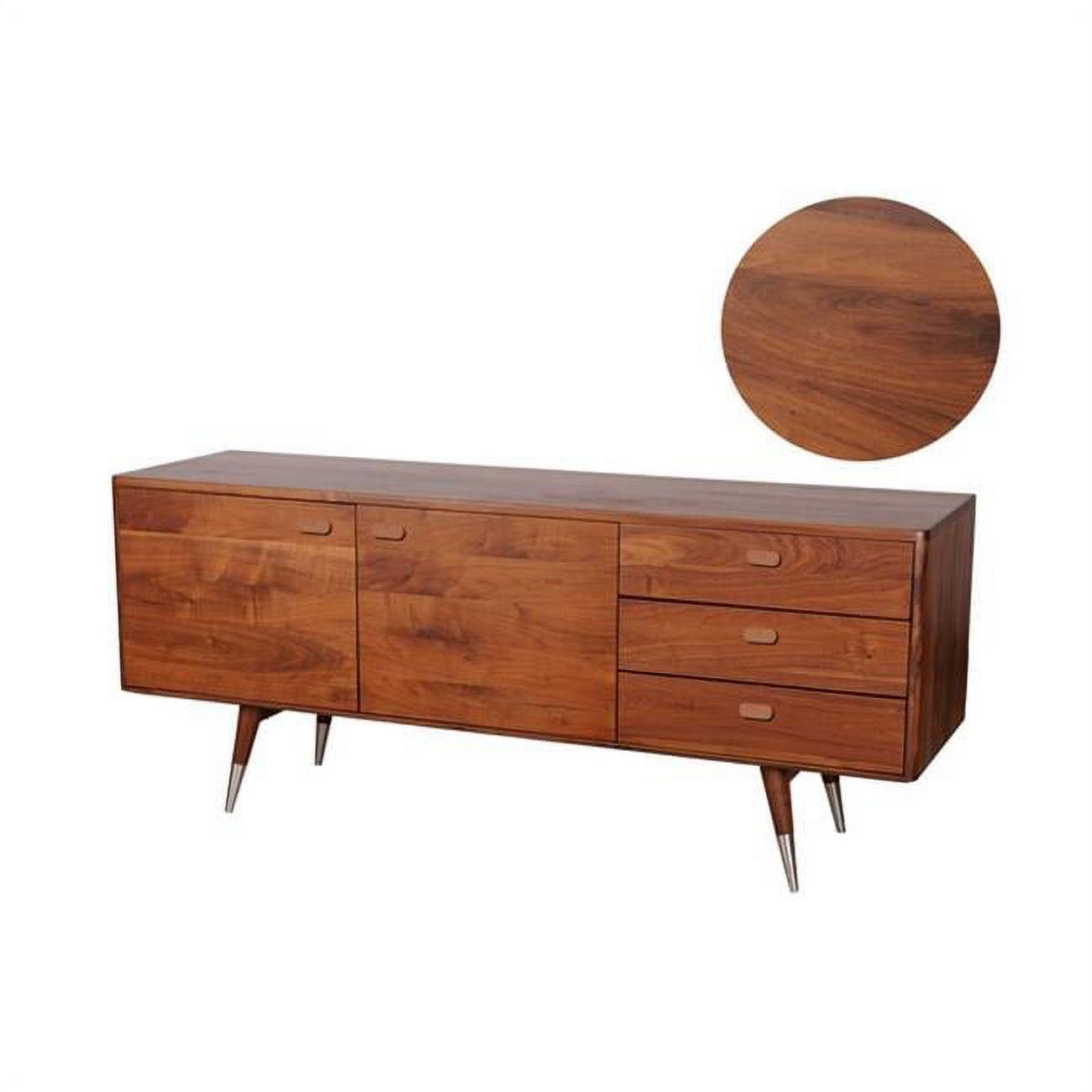 Sienna Walnut Mid-Century Modern Sideboard with Tapered Legs