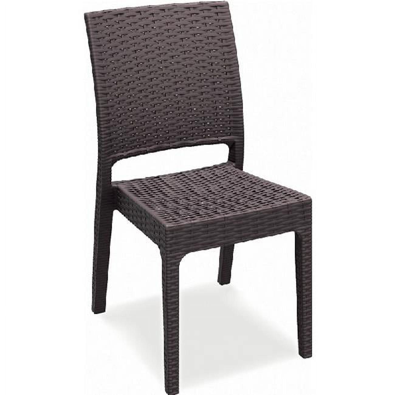 Florida Resin Wicker-Look Durable Dining Chair in Brown