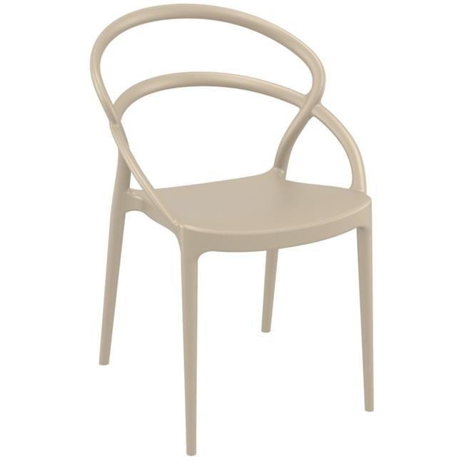 Taupe Modern Resin Indoor Outdoor Dining Chair