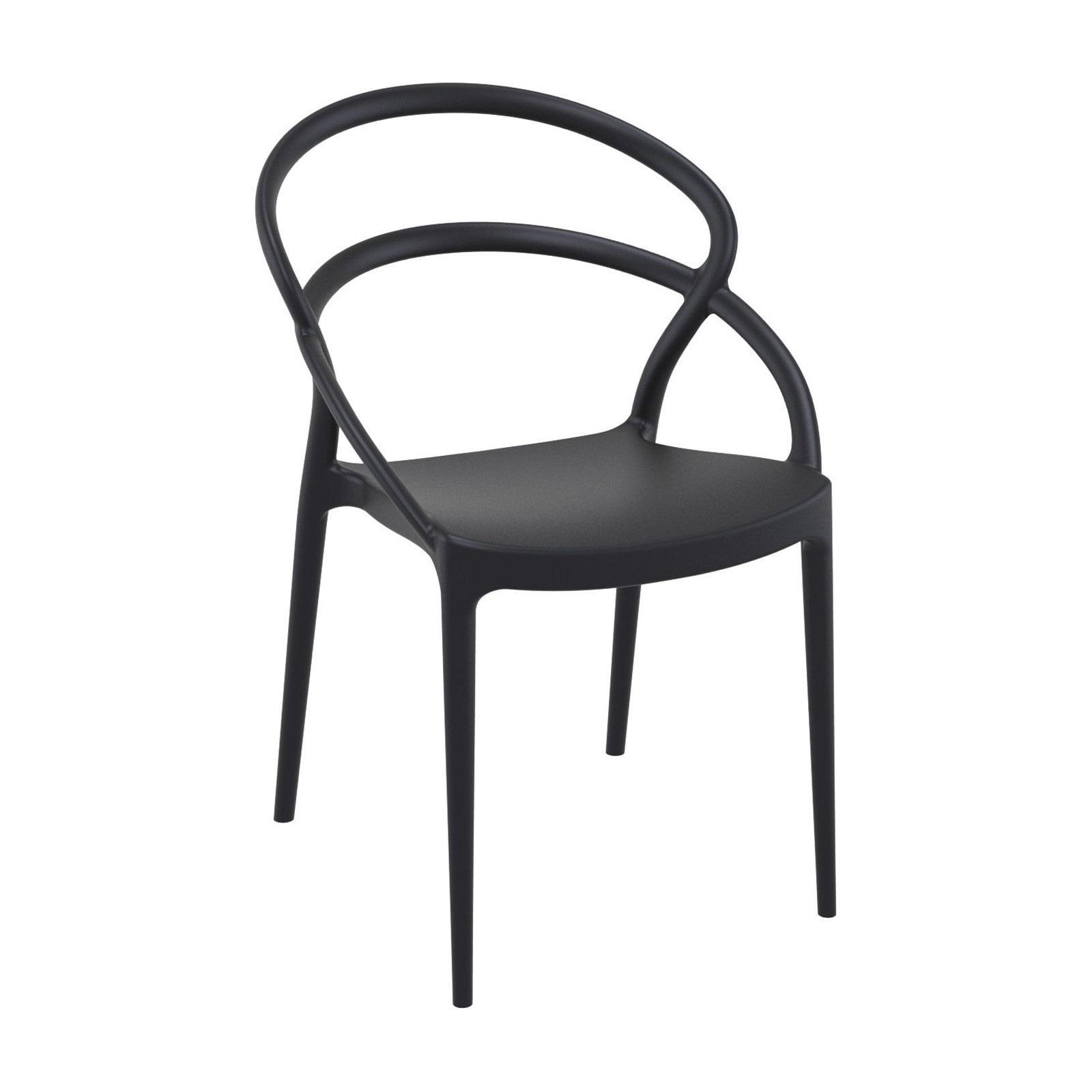 Black Resin Modern Patio Dining Chair