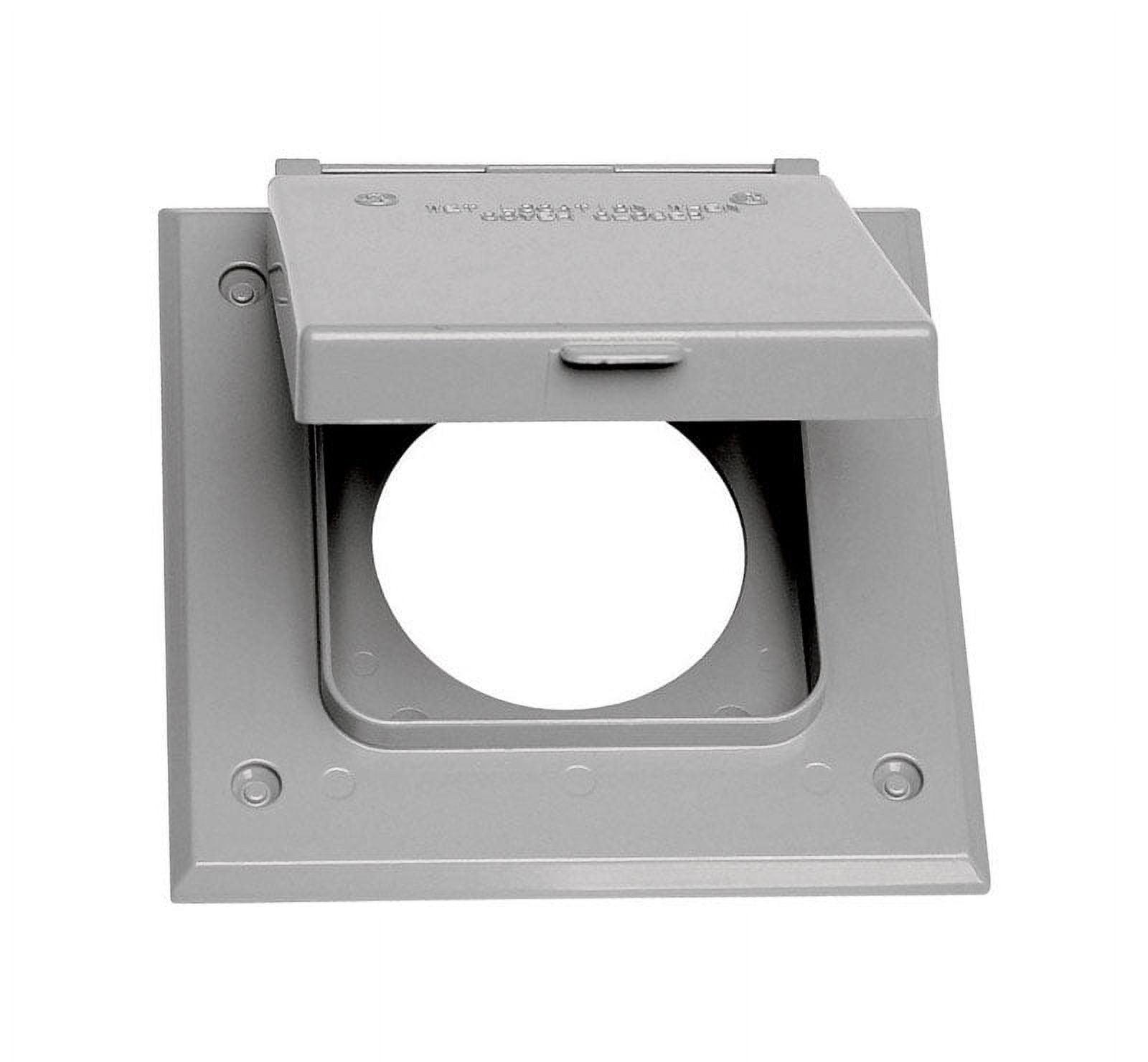 Gray Metal 2-Gang Weatherproof Outlet Cover