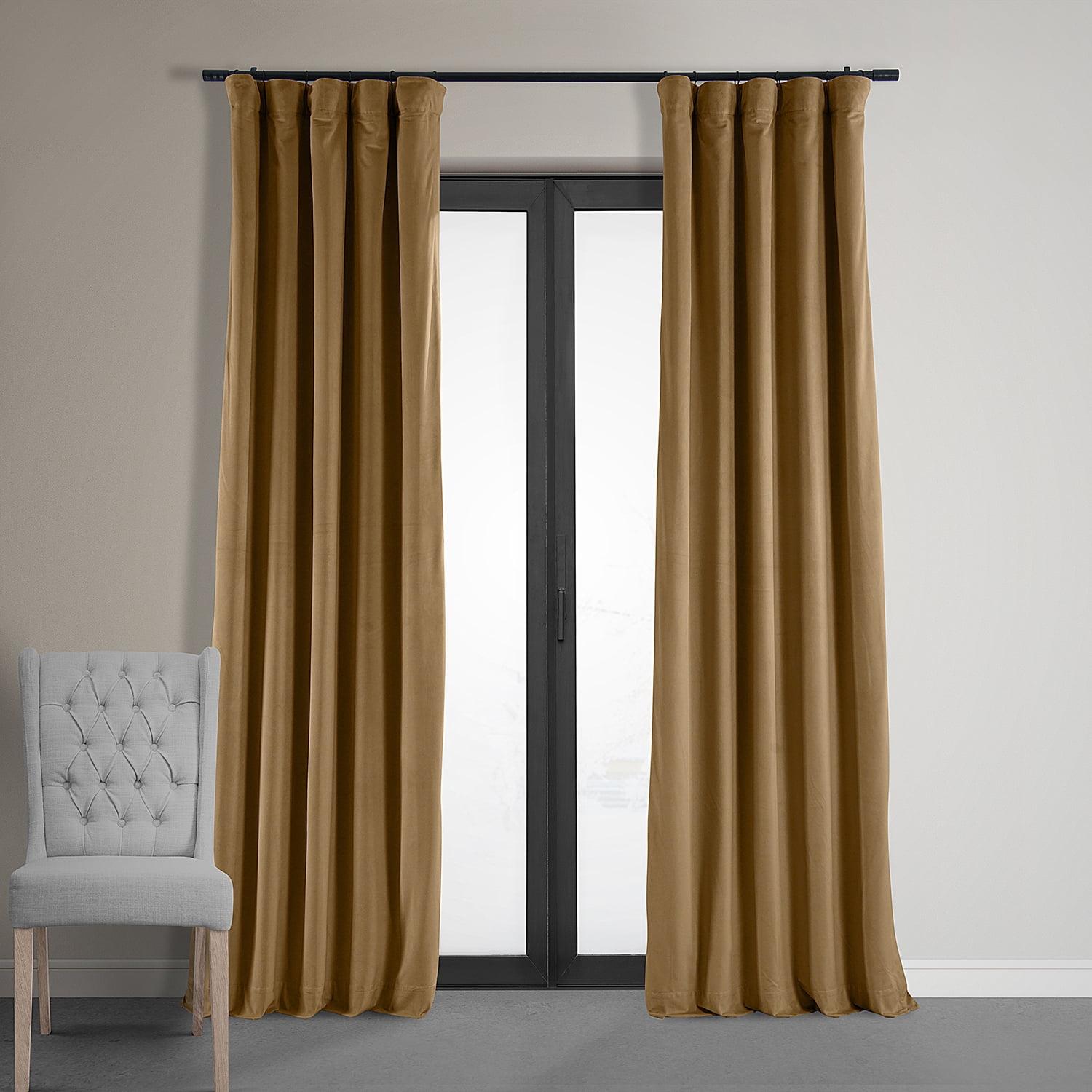 Amber Gold 96" Velvet Blackout Curtain Panel