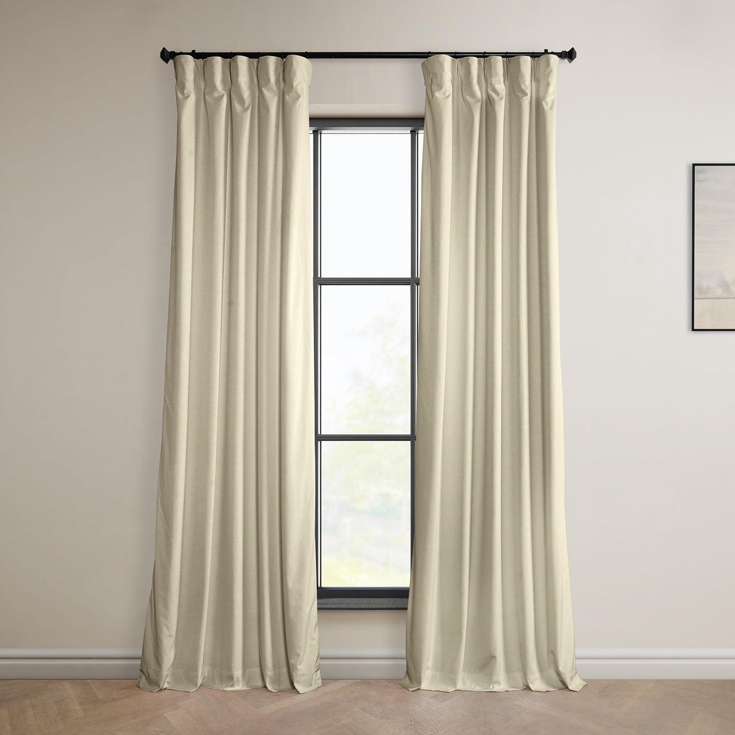 Angora Beige 96-Inch Velvet Blackout Curtain Panel