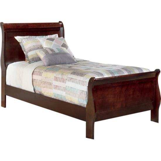 Signature Design by Ashley Alisdair Sleigh Twin Bed in Warm Dark Brown