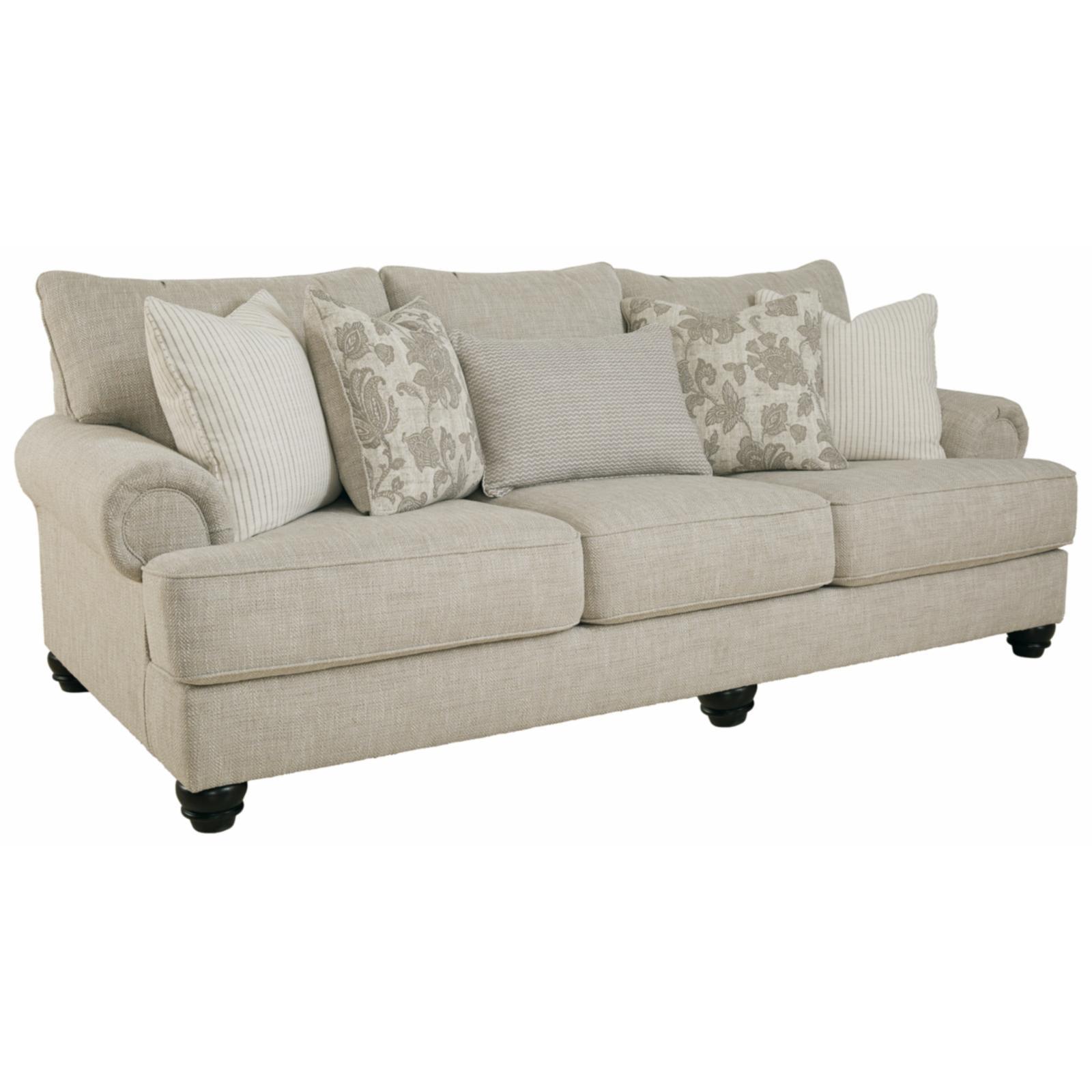 98'' Beige Fabric Traditional Rolled Arm Sofa