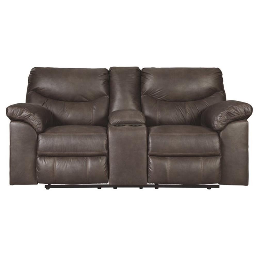 Signature Design by Ashley Boxberg Double Recliner Loveseat with Console, Teak