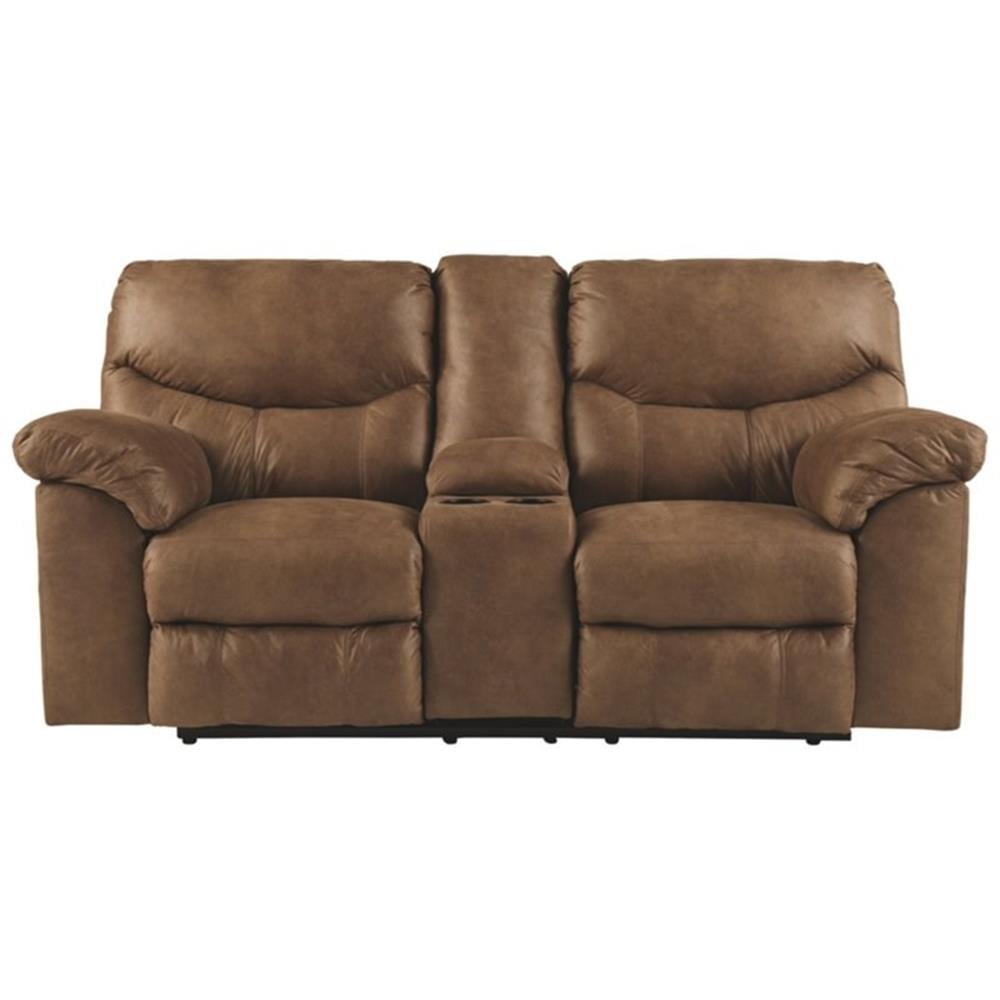 Signature Design by Ashley Boxberg Reclining Loveseat with Console in Bark