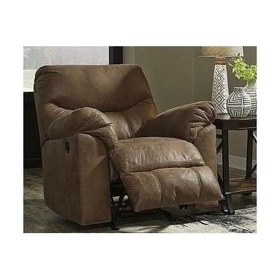 Bark Brown Faux Leather Oversized Recliner Chair