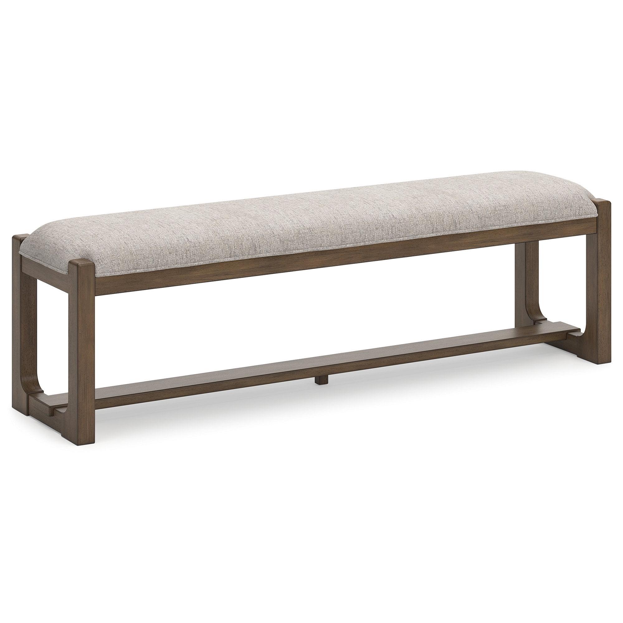 Cabalynn Light Brown Upholstered Dining Bench with Hardwood Frame