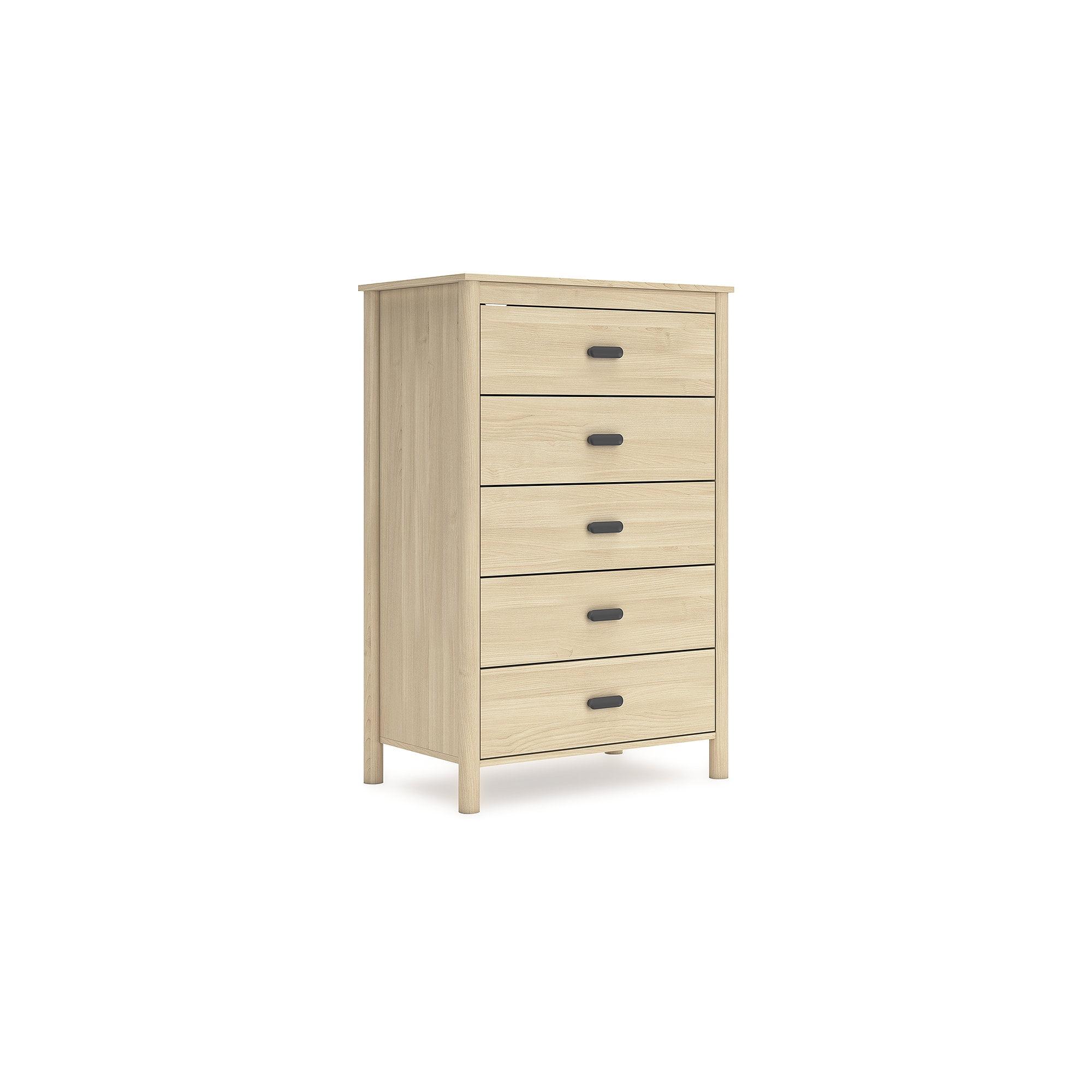 Signature Design by Ashley Cabinella 5 Drawer Tall Dresser, Tan