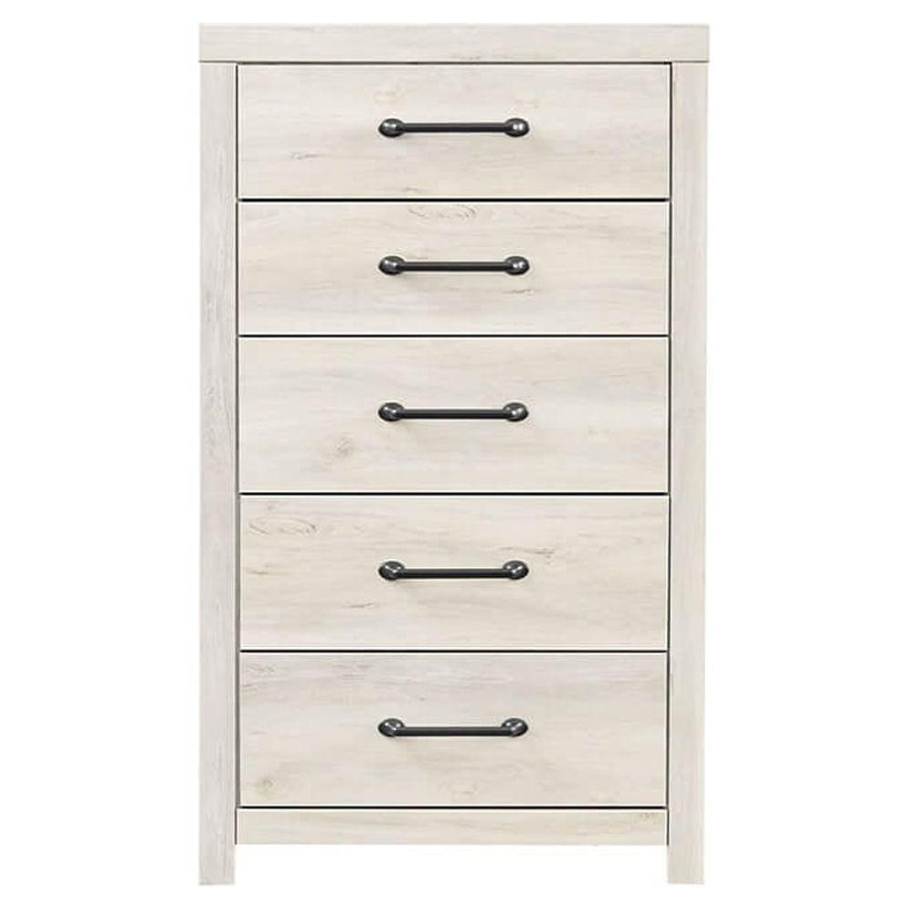 Signature Design by Ashley Cambeck 5 Drawer Chest in Whitewash