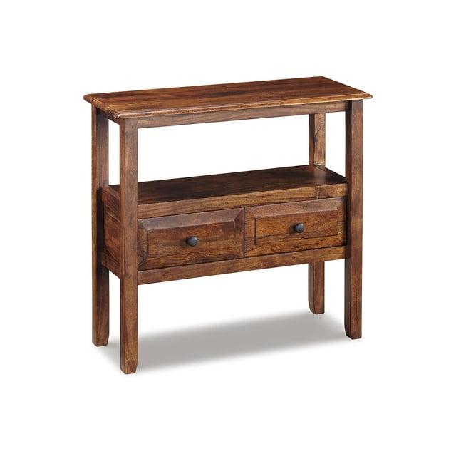 Signature Design by Ashley Casual Abbonto 2 Drawer Accent Table, Warm Brown