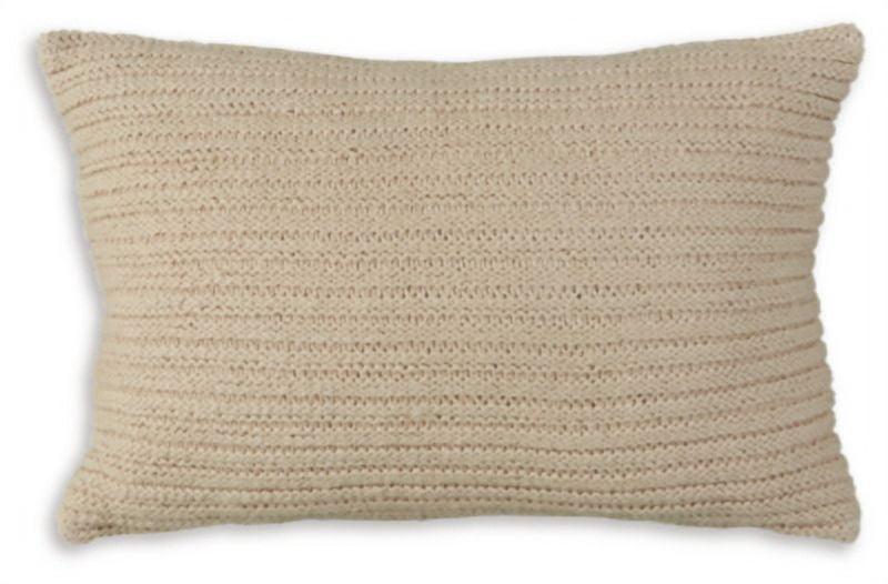 Tan Ribbed Rectangular Cotton Pillow