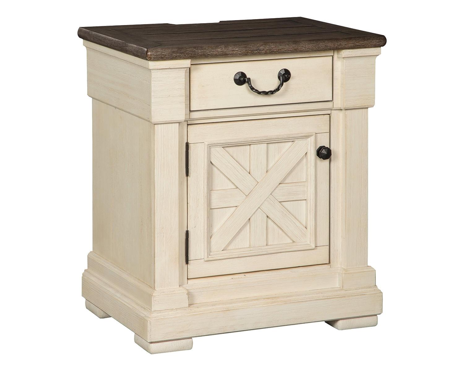 Bolanburg One Drawer Nightstand Antique White: Farmhouse Style with USB Ports - Signature Design by Ashley