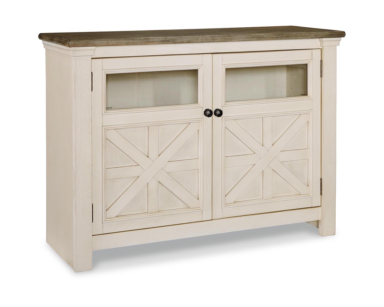 Aspen Transitional 50" Two-Tone White & Gray TV Console with Cabinet