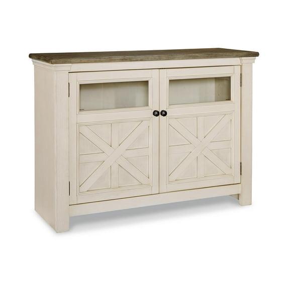 Signature Design by Ashley Bolanburg TV Stand for TVs up to 50" White: Mid-Century Modern Media Console with Cable Management