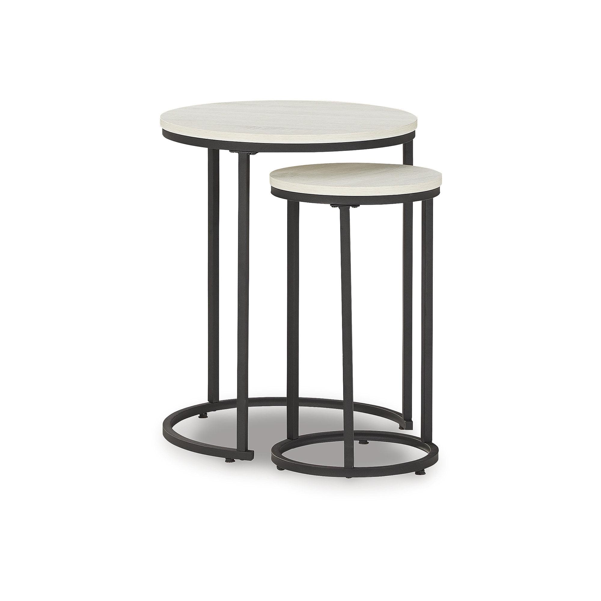 Signature Design by Ashley Casual Briarsboro Accent Table (Set of 2) White/Black