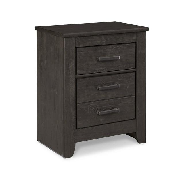 Brinxton Nightstand - Black - Signature Design by Ashley: Contemporary Bedside Table with Storage Drawer