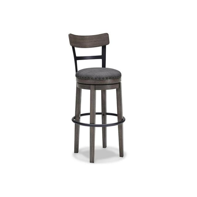 Caitbrook Barstool Gray - Signature Design by Ashley: Antiqued Finish, Swivel, Nailhead Trim