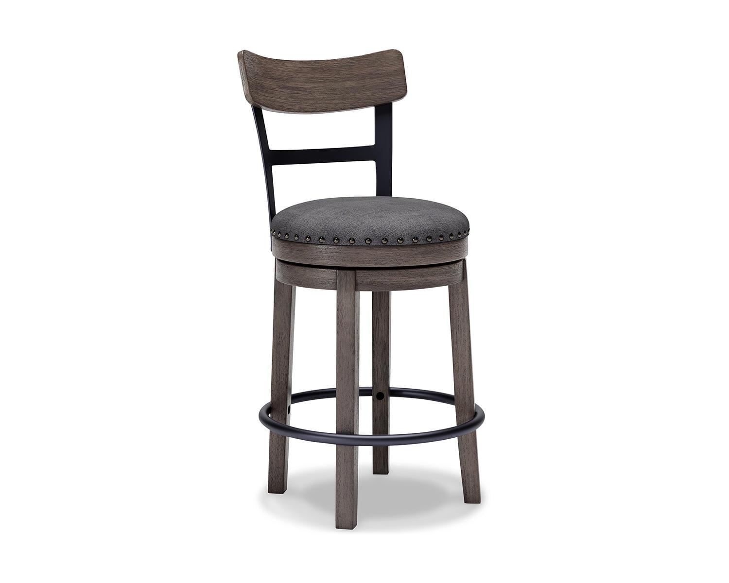 Caitbrook Counter Height Barstool Gray - Signature Design by Ashley: Polyester Upholstery, Nailhead Trim, Swivel Seat
