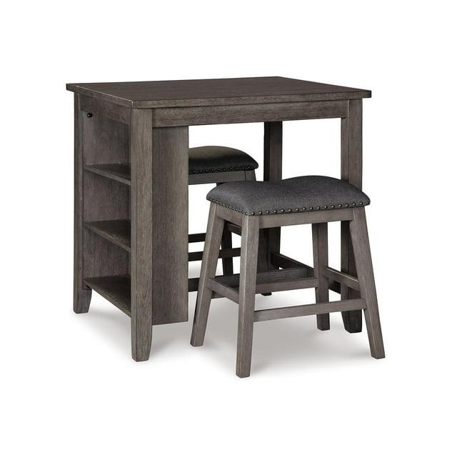 Set of 3 Caitbrook Counter Height Dining Table and Bar Stools Gray - Signature Design by Ashley