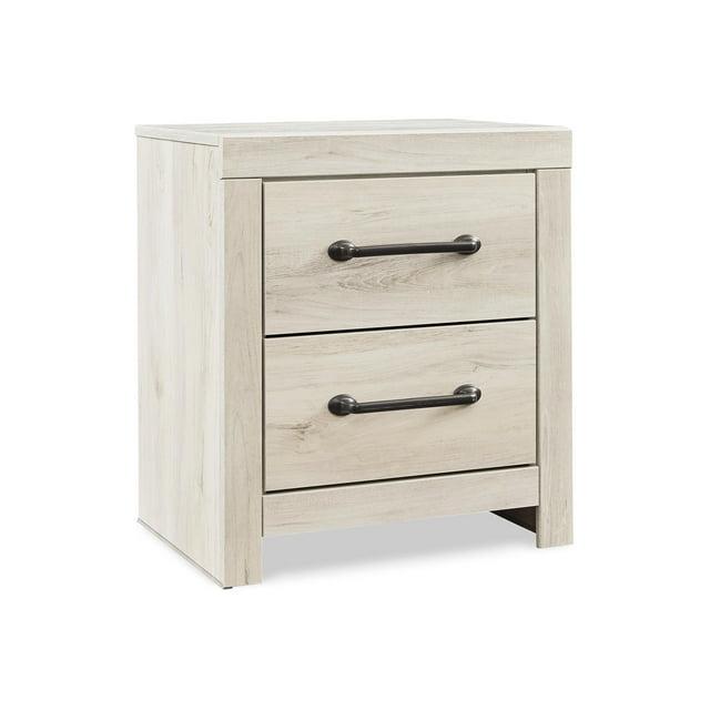 Cambeck Nightstand White - Signature Design by Ashley: Industrial Style Bedside Table with USB Ports & Storage