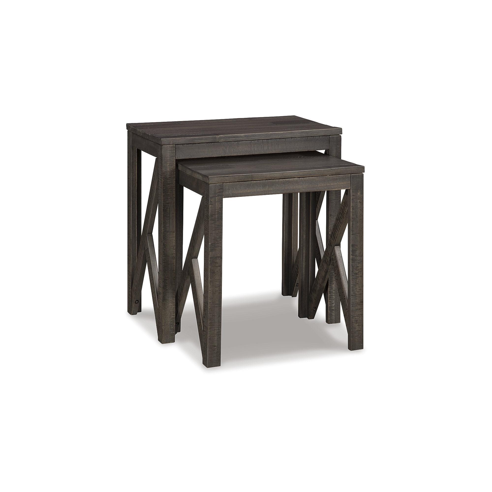 Gray Washed Wood Rectangular Nesting Tables Set