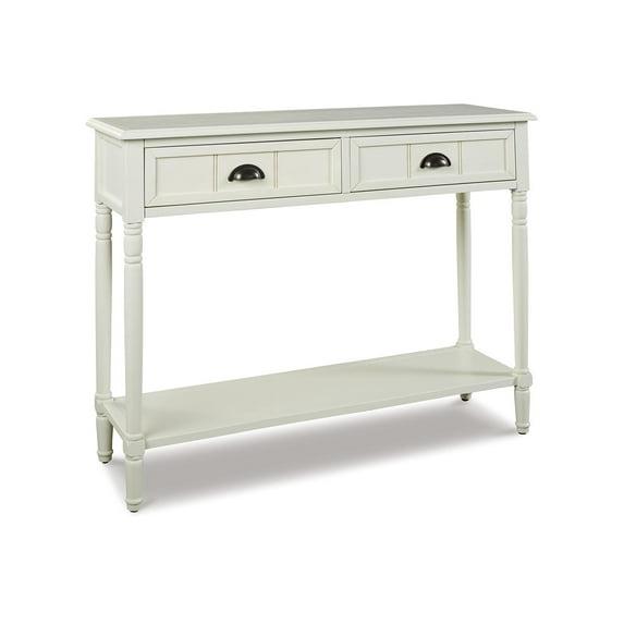 Goverton Sofa and Console Table White - Signature Design by Ashley: Vintage Entryway Storage with Shelves