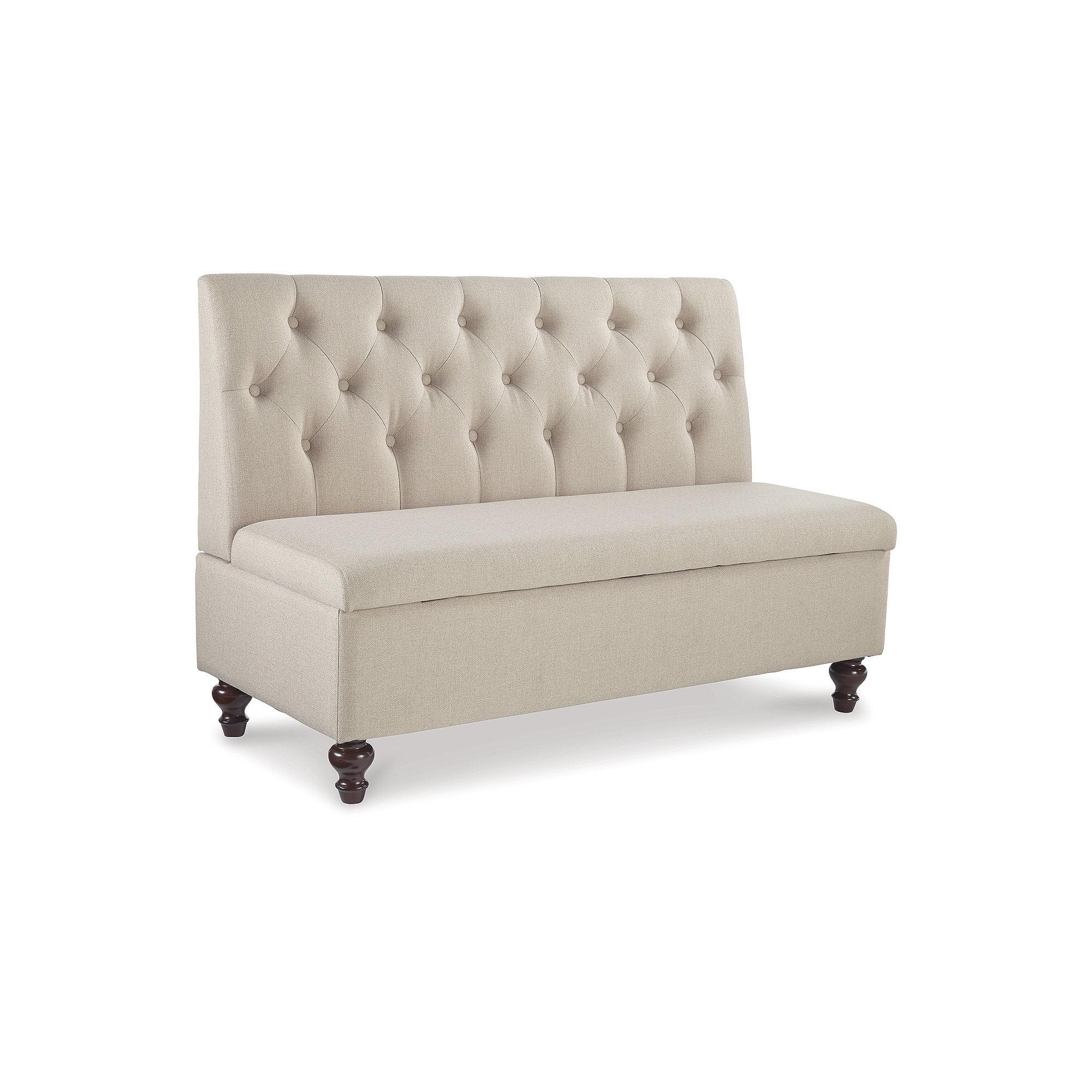 Gwendale Luxurious Button-Tufted Storage Bench in Light Beige